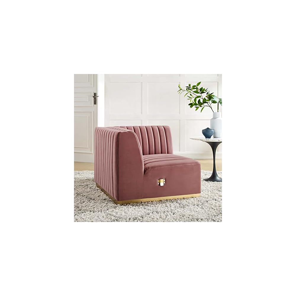 Modway EEI-5500-BLK-GRY Conjure Channel Tufted Performance Velvet Ottoman, Black Gray