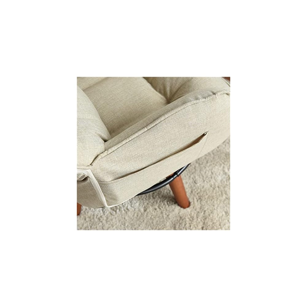 Sofa Low Swivel Chair Contemporary Swivel Arm Chair Home Living Room Furniture Reclining Folding Armchair (Color : Brown with Stool, Size : 108x70x60cm) (Brown with Stool 108x70x60cm)