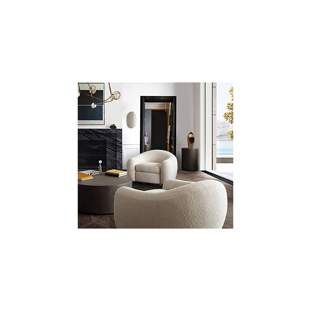 Diamond Sofa Pascal Swivel Chair in Bone Boucle Textured Fabric PASCALCHBO