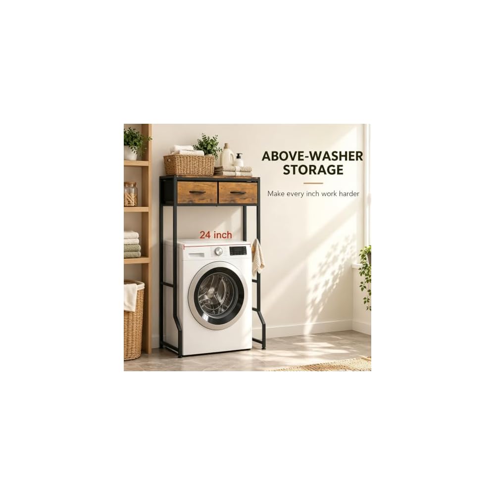 ETELI Over The Toilet Storage Cabinet with 2 Drawers Over The Toilet Shelf