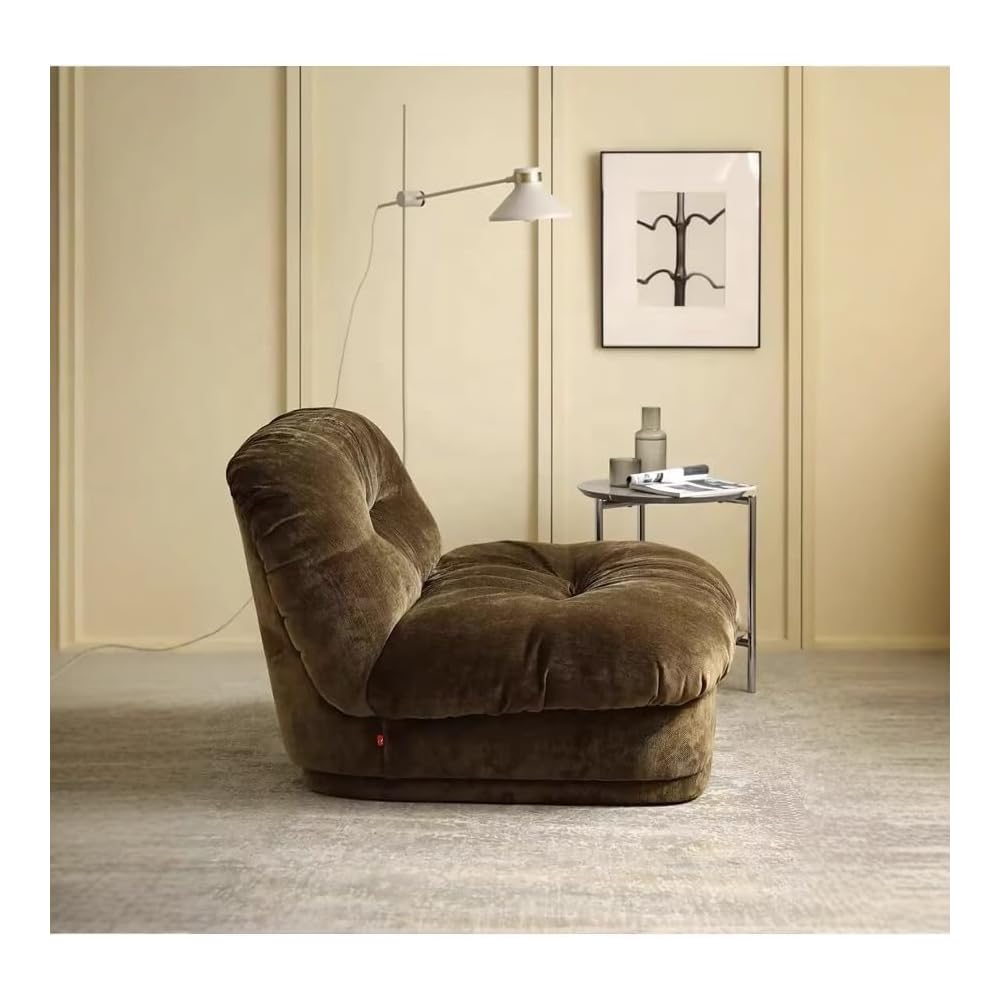 Single Sofa Chair, Olive Drab Soft Chenille Lounge Chair for Living Room