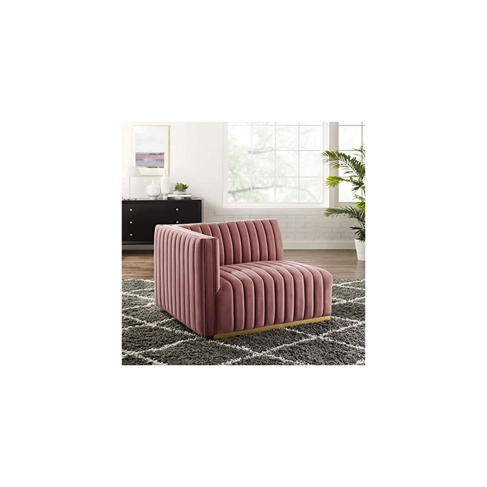 Modway EEI-5500-BLK-GRY Conjure Channel Tufted Performance Velvet Ottoman, Black Gray