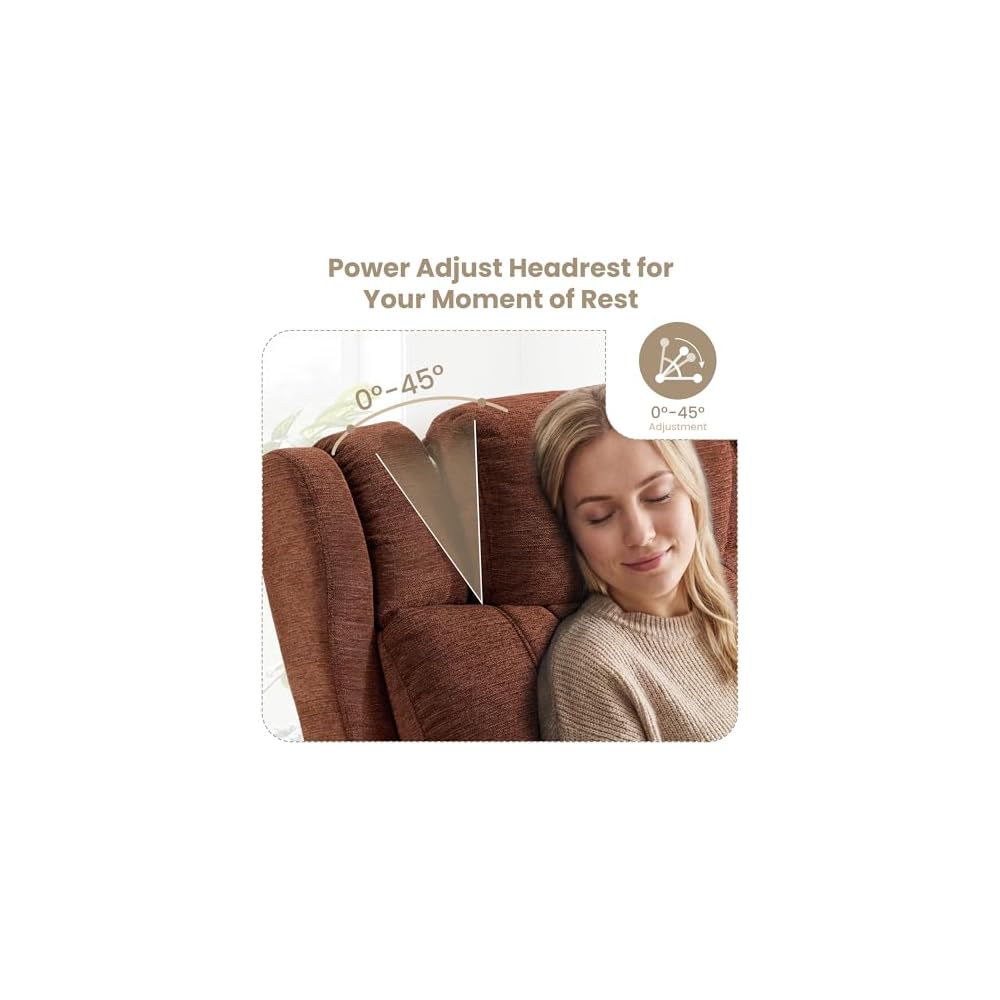 Zero Gravity Power Reclining Sofa, 3-Seat Reclining Couch with Flip Middle Backrest, Power Headrest, Oversized Electric Recliner Sofa with Dual Motor for Living Room(Brown)