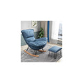 Sofa Rocking Chair Tech Cloth Armchair with Ottoman Mid Century Rocker Recliner,Upholstered Comfy Rocking Chair for Bedroom Living Room(E)