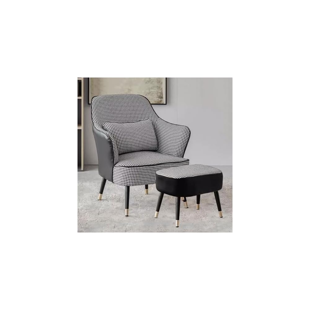 Modern Armchair with Waist Pillow,Adult Lazy Sofa Chair Ergonomic Backrest,Upholstered Leisure Chair for Living Room Office,Relax Side Chair Guest Chair (Color : Brown 2, Size : Without)
