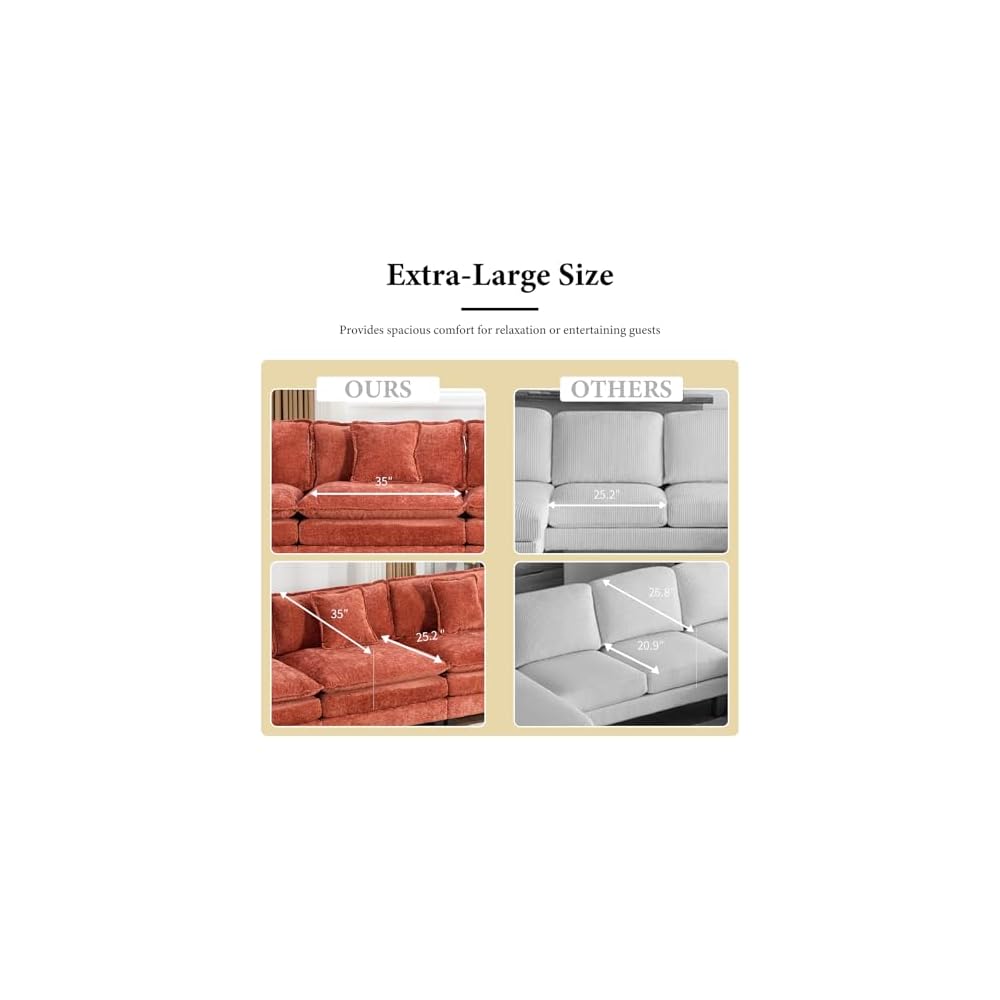 Chenille Fabric Accent Chair, Oversized Single Cloud Sofa Couch Living Room