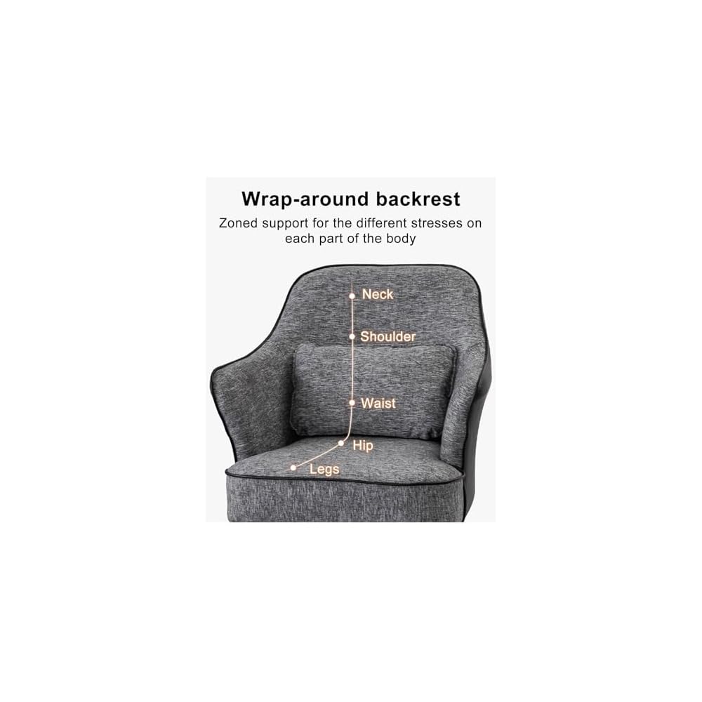 Modern Armchair with Waist Pillow,Adult Lazy Sofa Chair Ergonomic Backrest,Upholstered Leisure Chair for Living Room Office,Relax Side Chair Guest Chair (Color : Brown 2, Size : Without)