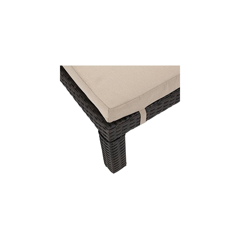 Christopher Knight Home Puerta Outdoor Wicker Chaise Lounge with Water Resistant Cushion, Dark Brown / Beige