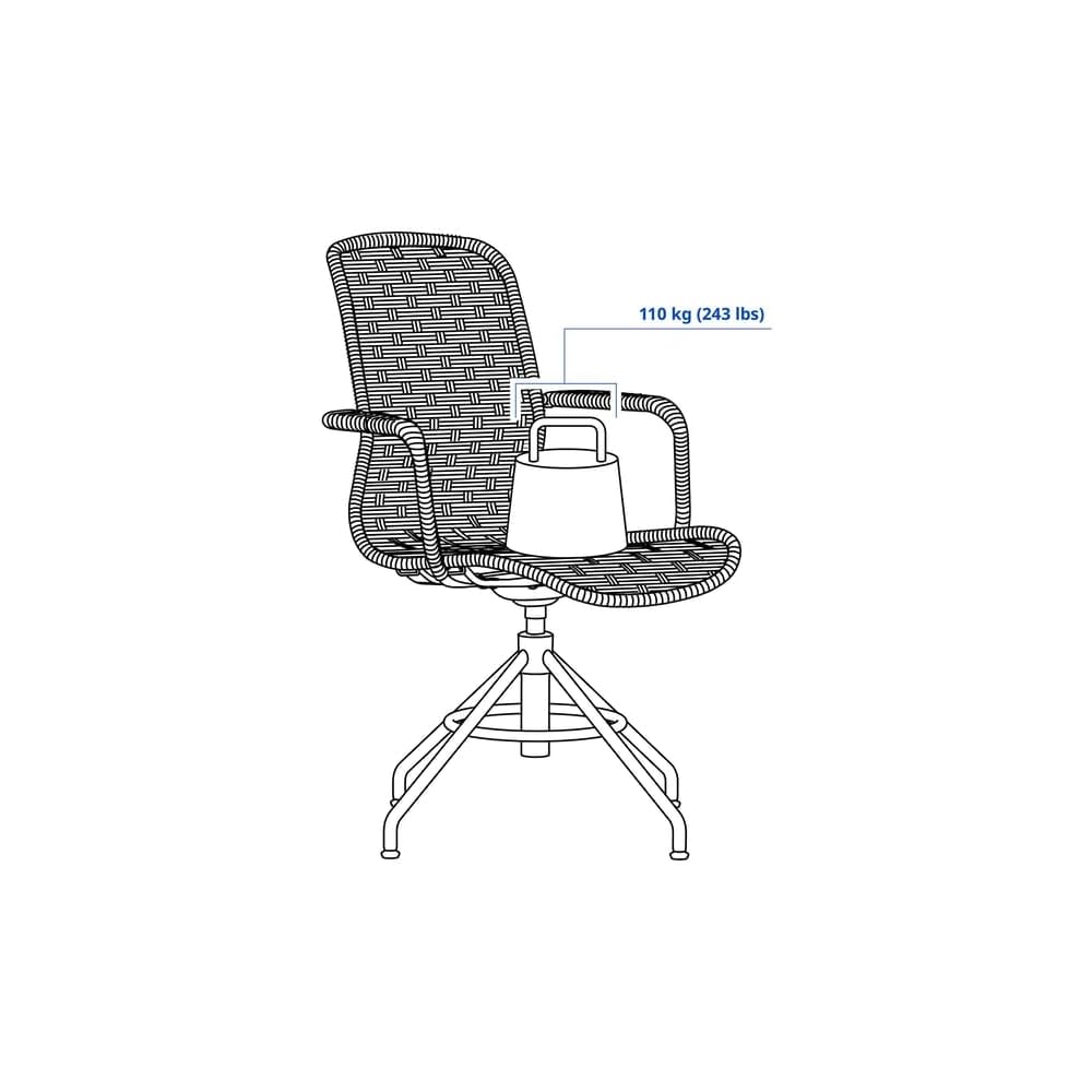 ProTuning STIGBYGEL Swivel chair with armrests, beige/white