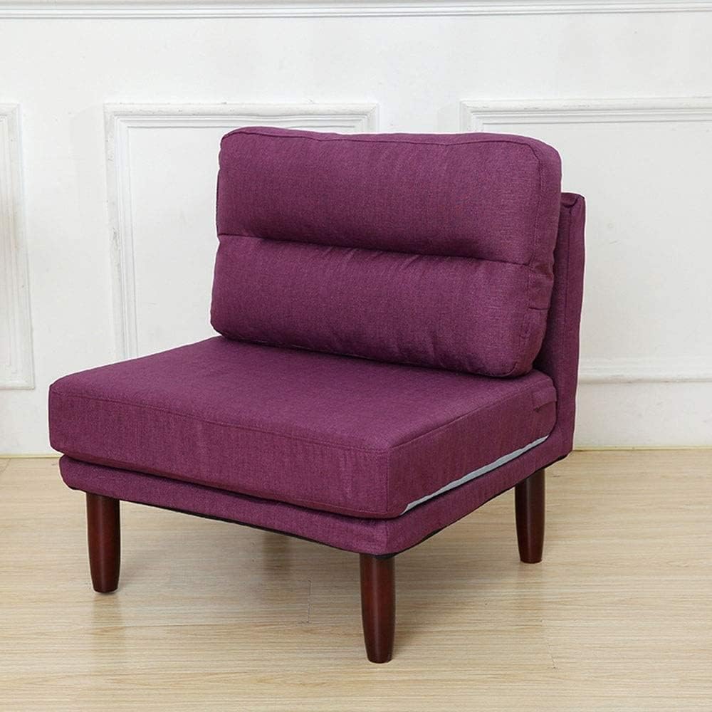 Sofa Chair Upholstered Wooden Lounge Chair Modern Comfy Furniture for Living Room Bedroom for Relaxing and Playing Games Watching TV Lazy Lounge Chair (Colour: Purple Size: Free Size) (Purple Free