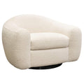 Diamond Sofa Pascal Swivel Chair in Bone Boucle Textured Fabric PASCALCHBO