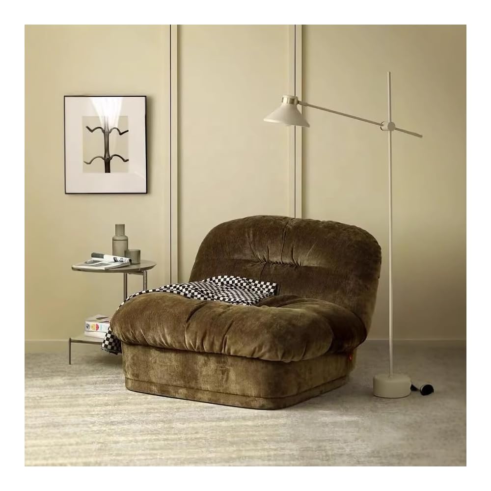 Single Sofa Chair, Olive Drab Soft Chenille Lounge Chair for Living Room