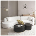 124.8" Beige Curved Cloud Sofa Living Room, Modern Upholstery Boucle Comfy Cream White Modular Sectional Couch with Pillows, 126.37" W x 38.58" D x 28.54" H