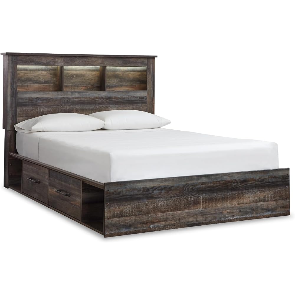 Signature Design by Ashley Queen Bookcase Bed with 4 Storage Drawers