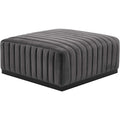 Modway EEI-5500-BLK-GRY Conjure Channel Tufted Performance Velvet Ottoman, Black Gray