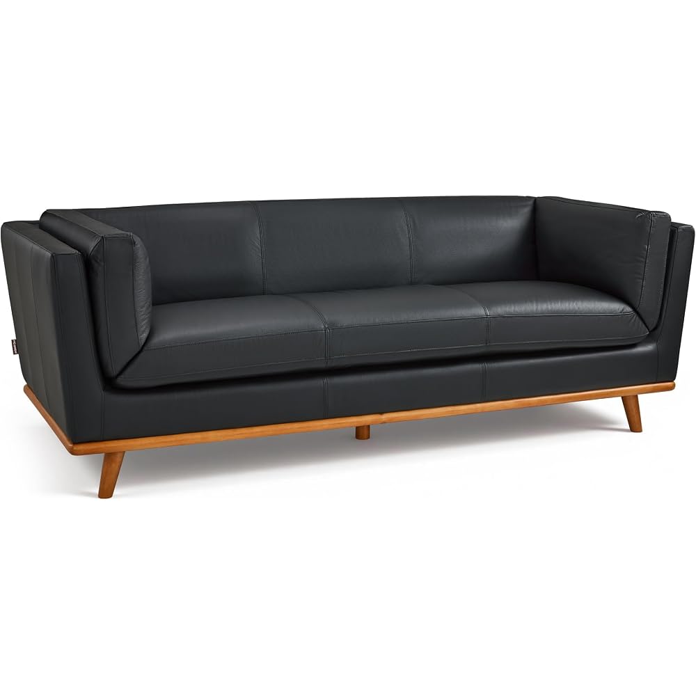MCombo 88'' Genuine Leather Sofa, 100% Full-Grain Leather Sofa VE701