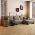 108" L-Shaped Sectional Corduroy Boneless Couch with Chaise, Modern Modular Couches for Living Room Apartments, Upholstered Cloud Sofa with Deep Seat, No Assembly Required (Camel, Right Facing Chaise)