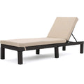 Christopher Knight Home Puerta Outdoor Wicker Chaise Lounge with Water Resistant Cushion, Dark Brown / Beige