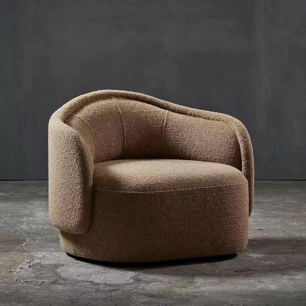 Soft Lounge Chair, Modern Brown Single Seater for Living Room & Home Office