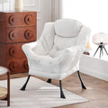 Lazy Chair, Comfy Reading Accent Chair for Bedroom, Beige