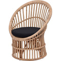 Sunflower Rattan C2801NWN Personal Chair, Black, Width 25.6 x Depth 25.6 x Height 31.1 x Seat Height 15.7 inches (65 x 65 x 79 x 40 cm)