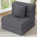 Folding Sofa Bed, One-Piece Foam Convertible Sleeper Chair, Grey, Single