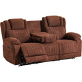 Zero Gravity Power Reclining Sofa, 3-Seat Reclining Couch with Flip Middle Backrest, Power Headrest, Oversized Electric Recliner Sofa with Dual Motor for Living Room(Brown)