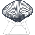 Innit Designs Acapulco Rocker, Grey Weave on White Frame