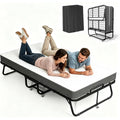 SUNCROWN 75” x 38” Folding Bed with Mattress, Portable Rollaway Twin Folded Beds, Space-Saving Sturdy Metal Frame, Fold up Bed with 5" Memory Foam Mattress, Hideaway, Fold Up, Roll Away