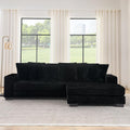ECLYL, Comfortable Compression L-Shaped Modular Combination Sofa, Compression Combination, Modern Minimalist Corduroy Sofa, Suitable for Living Room and Bedroom (Black2)