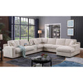 Lilola Home Celine 141.5" Beige Chenille Fabric Corner Sectional Sofa