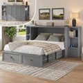 AMERLIFE Queen Size Murphy Bed with Bedside Tables & 3 Storage Drawers